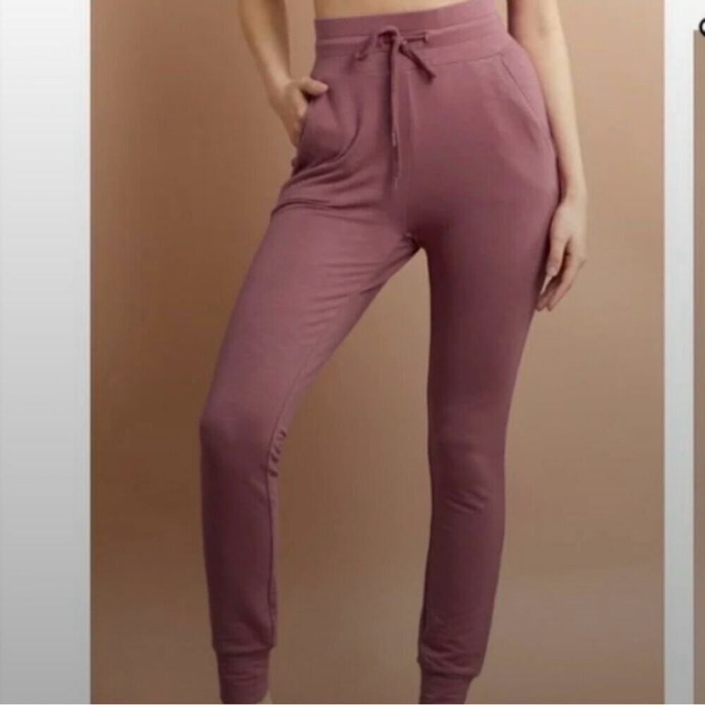 SAVVI Mauve Pink Slounge X High Waisted Active Lounge Jogger Pants Size Small